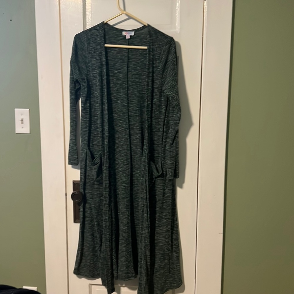 Lula Roe: Long Cardigan in Emerald Green - LIKE NEW